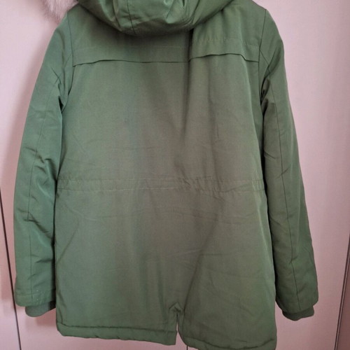 Girls' parka jacket used, cypress green M&S, age 11