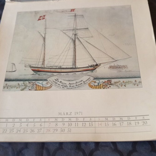 Reintzes 1971 calendar used, missing front cover and first two months