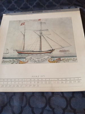 Reintzes 1971 calendar used, missing front cover and first two months