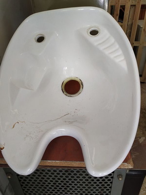 Λουτήρας κομμωτηρίου μεταχειρισμένος, λευκός, Κεραμεικός