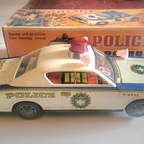 Tin car by Ananiadis used, 1950s vintage, collectible