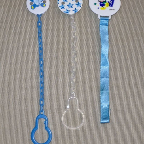 Set of 3 pacifier clips