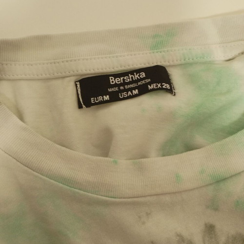 Bershka tie dye t-shirt like new, size M, gray and green