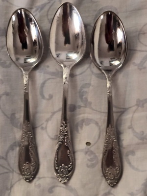 Vintage Large Silver-Plated Spoons Set of 3 Soviet Union