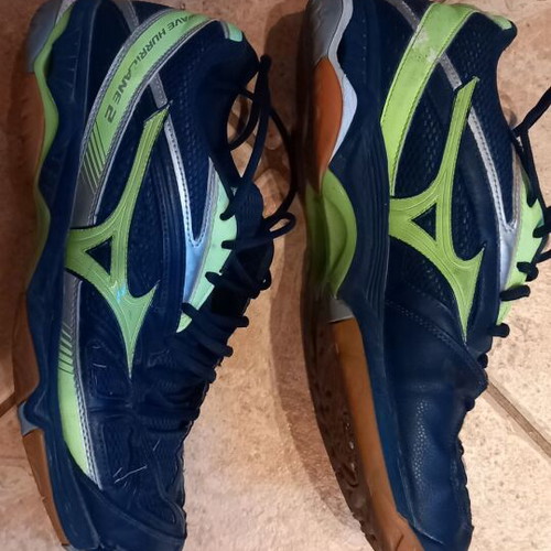Mizuno leather handball shoes used, size 46.5, blue