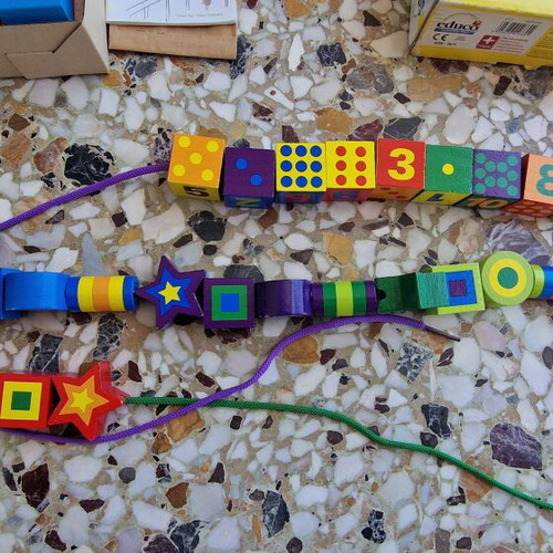 Baby educational wooden toys pack used