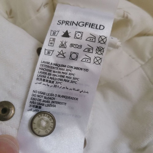 White Springfield denim jacket used, soft and warm, sizes S-M