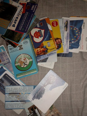 Phone cards used from another era and various countries