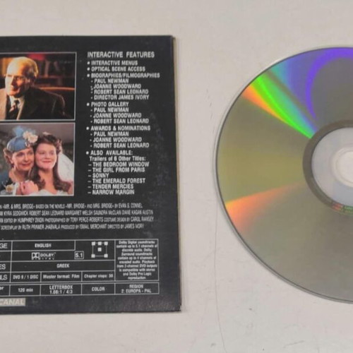 Mr. and Mrs. Bridge DVD like new, drama social with subtitles