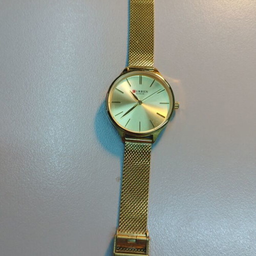 Urren gold wristwatch, 30 mm, adjustable strap