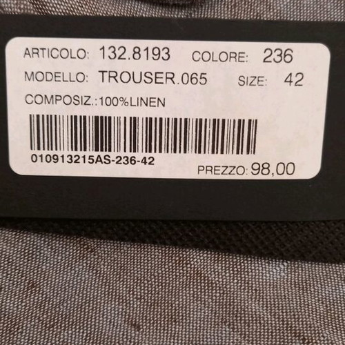 Aslanis pants new, 100% linen, gray, size M