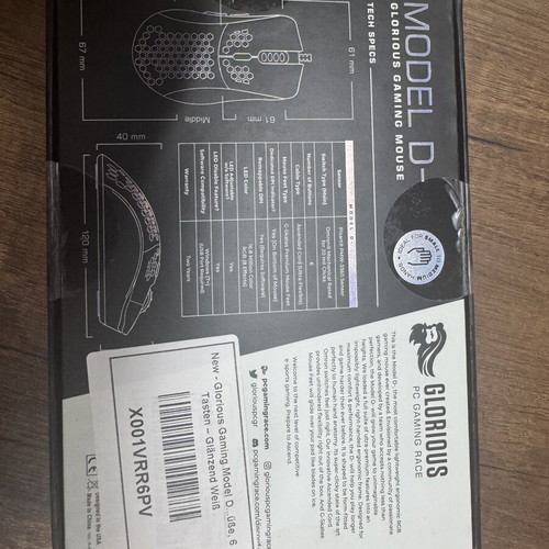 Glorious Model D- (Minus) White gaming mouse brand new, sealed