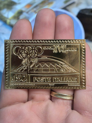 Gold-plated stamp made of pure gold like new