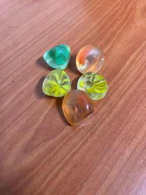 Γυάλινες πέτρες κοπής μεταχειρισμένες, σετ 5 τεμαχίων