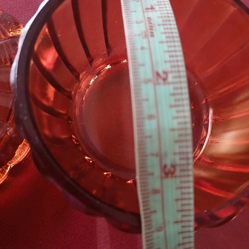 Czech glass amber candy dish with lid 7 cm high