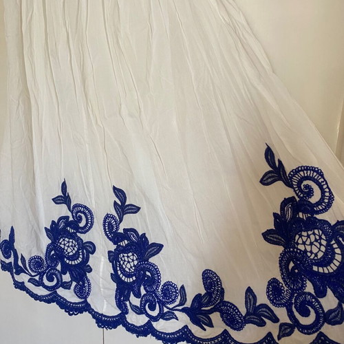 Zara set XS/S blouse and skirt with blue embroidery