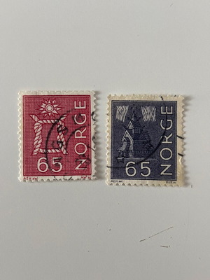 Γραμματόσημα Νορβηγίας 1962 - 1968 μεταχειρισμένα, 2 τεμάχια