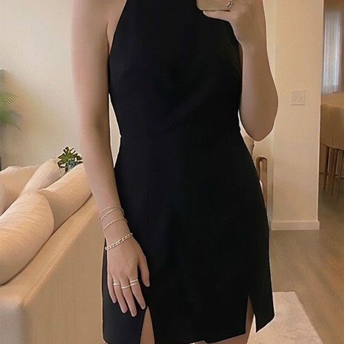 ASOS Black Strappy Mini Dress Size S Like New