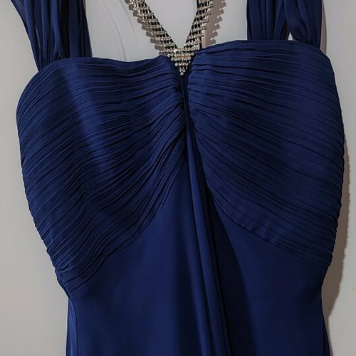 Evening dress blue, like new, sizes M to XL
