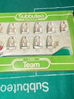 Vintage Subbuteo team 191 Manchester City hand painted 1990 used