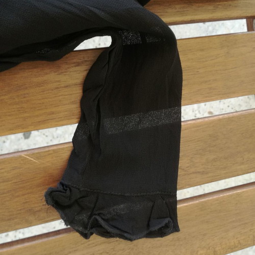 Zara sheer shirt used, medium size, black with ruffles