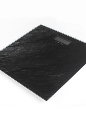 Electronic scale with granite effect and LCD display