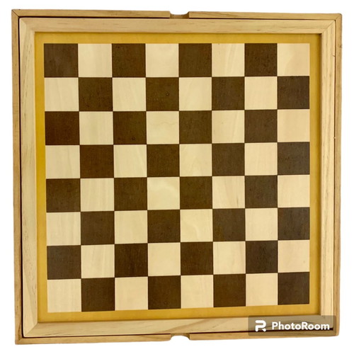 Philos wooden board game set used with chess, backgammon, tic-tac-toe