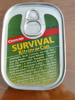 Coghlan's Survival Kit-in-a-Can new, model 9850, waterproof aluminum case