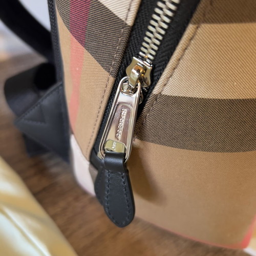 Burberry Jeff κλασικό καρό σακίδιο πλάτης καινούργιο, καμβάς και δέρμα