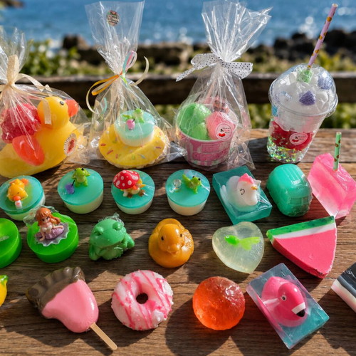 Handmade soaps with olive oil and glycerin, new