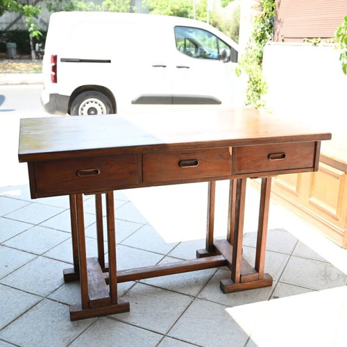 Art Deco entrance furniture used, solid walnut wood, 1950s