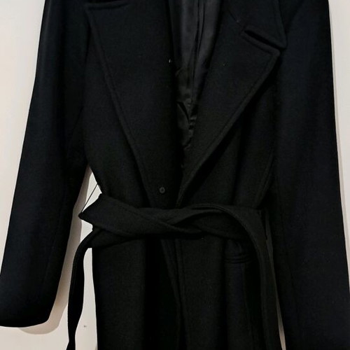 Zara coat XL black new with belt and pockets
