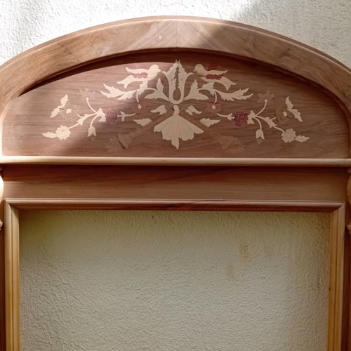 Console and mirror set new, handmade solid Greek walnut