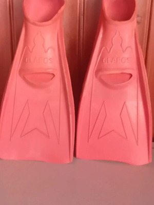 Glaros De Lux Swim Fins Like New, Natural Rubber, Size 30-32