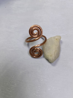 Copper ring handmade with meander design new