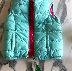 αμάνικο βρεφικό μπουφάν διπλής όψης Benetton 1-2 χρόνων με καρτελάκι