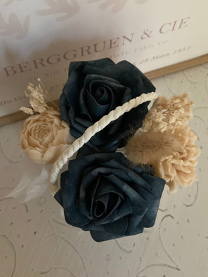 Vintage aromatic bouquet with wax flowers