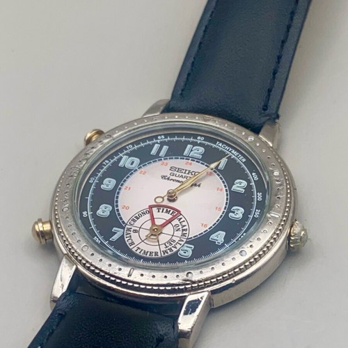 Seiko 8M25-8000 Dancing Hands quartz chronograph watch used