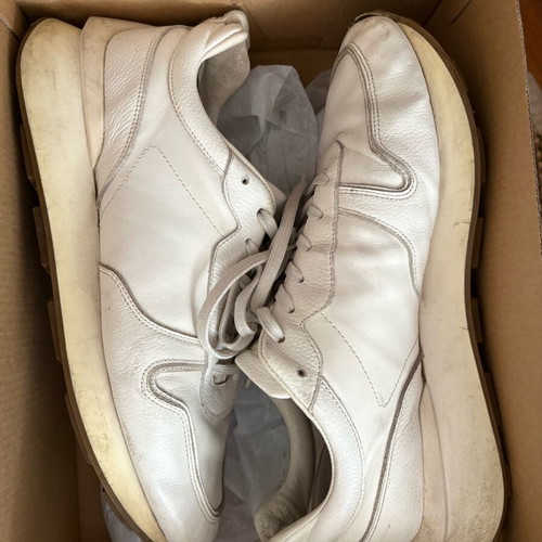 Massimo Dutti leather sneakers used, size 43, white