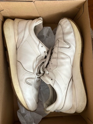 Massimo Dutti leather sneakers used, size 43, white