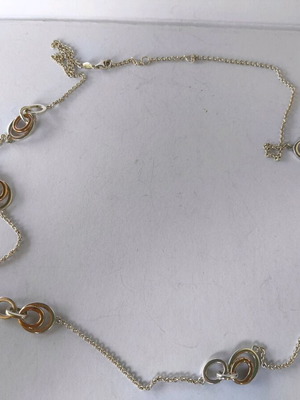 Links of London 925 silver necklace like new, 89 cm, with rose gold