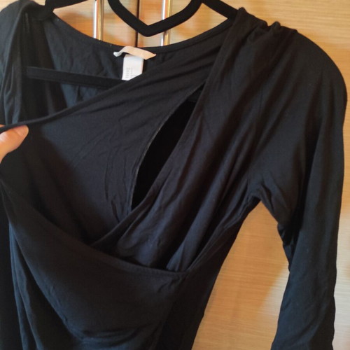H&M short nursing dress used, black, size S