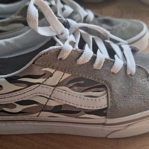 Vans SK8-Low Flame Camo kids sneakers grey size 36