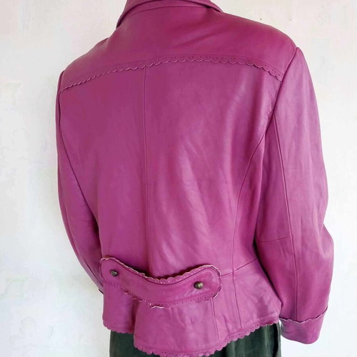 Vintage purple leather jacket Tintoretto used, size L