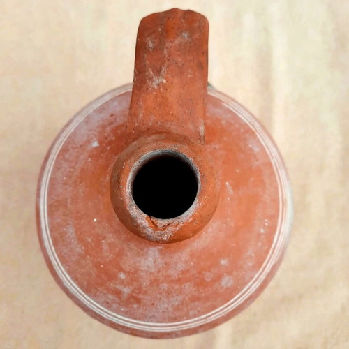 Authentic Refugee Clay Botza 1920 Kavala used, handmade red clay