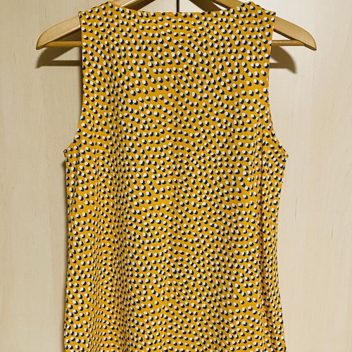 Sfera Yellow Polka Dot Sleeveless Cotton Blouse New