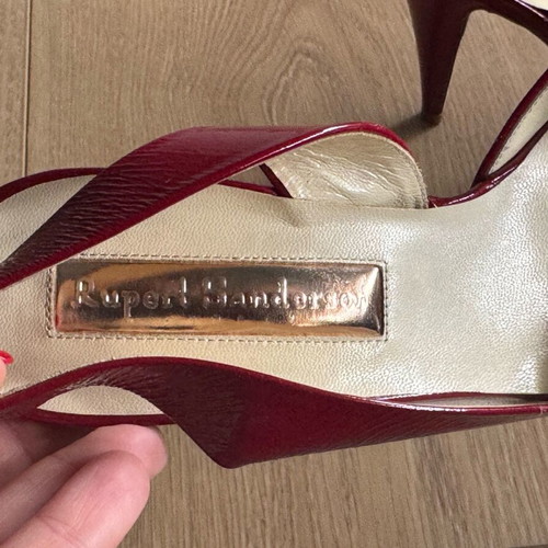 Rupert Sanderson Vogue Heels size 38 red patent leather used