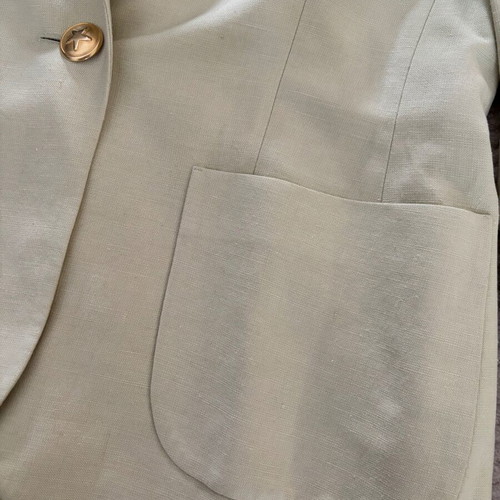 LAURÉL vintage 80s summer linen blazer used, green