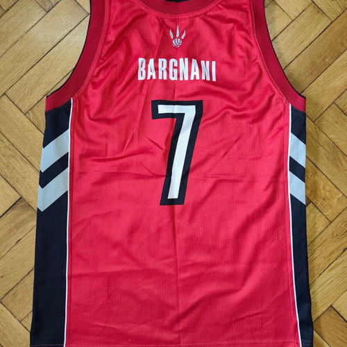 Toronto Raptors Jersey Champion basketball vest used, youth medium, Bargnani 7