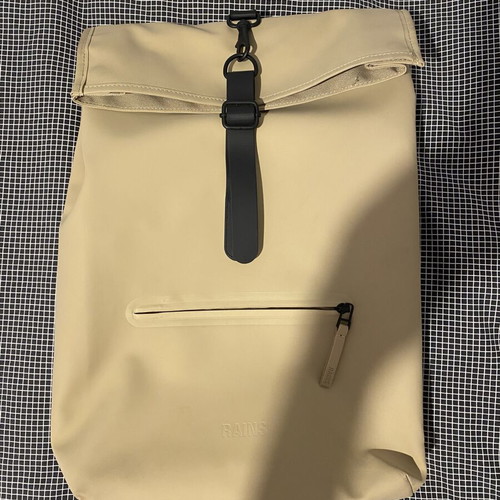 Rains Rolltop Backpack sand beige, like new, waterproof